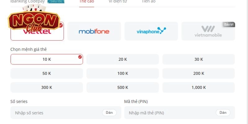 Hướng dẫn nạp tiền NgonClub an toàn, chuẩn từng bước